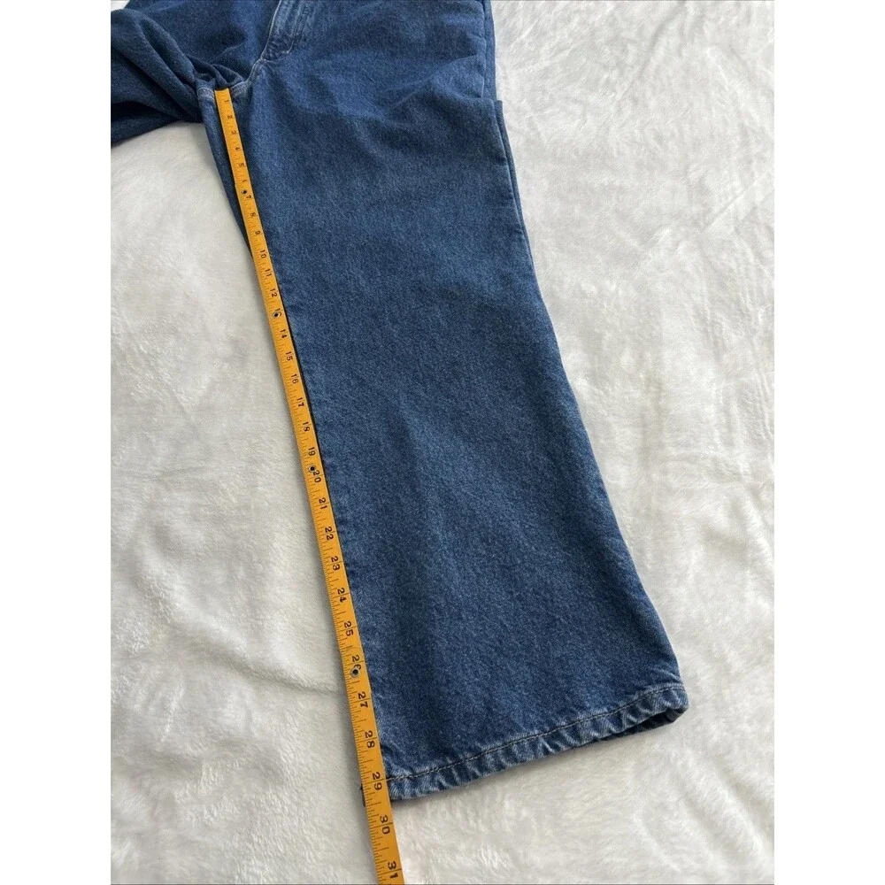 Vtg 90s L.L. Bean Plaid Flannel Lined Original Fit Denim Jeans Women’s 16 R Blue